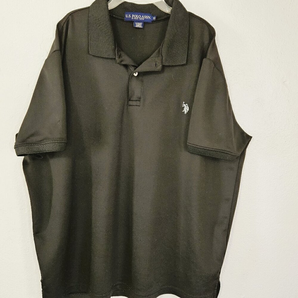 U. S. Polo Men's Classic Fit Black Short Sleeve Polo Golf Shirt Size XL